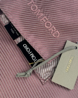 Tom Ford Silk Pocket Square Dust Pink Grosgrain SALE