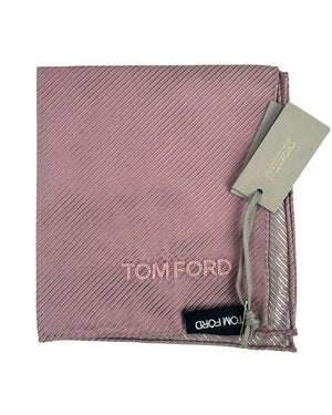 Tom Ford Silk Pocket Square Dust Pink Grosgrain SALE