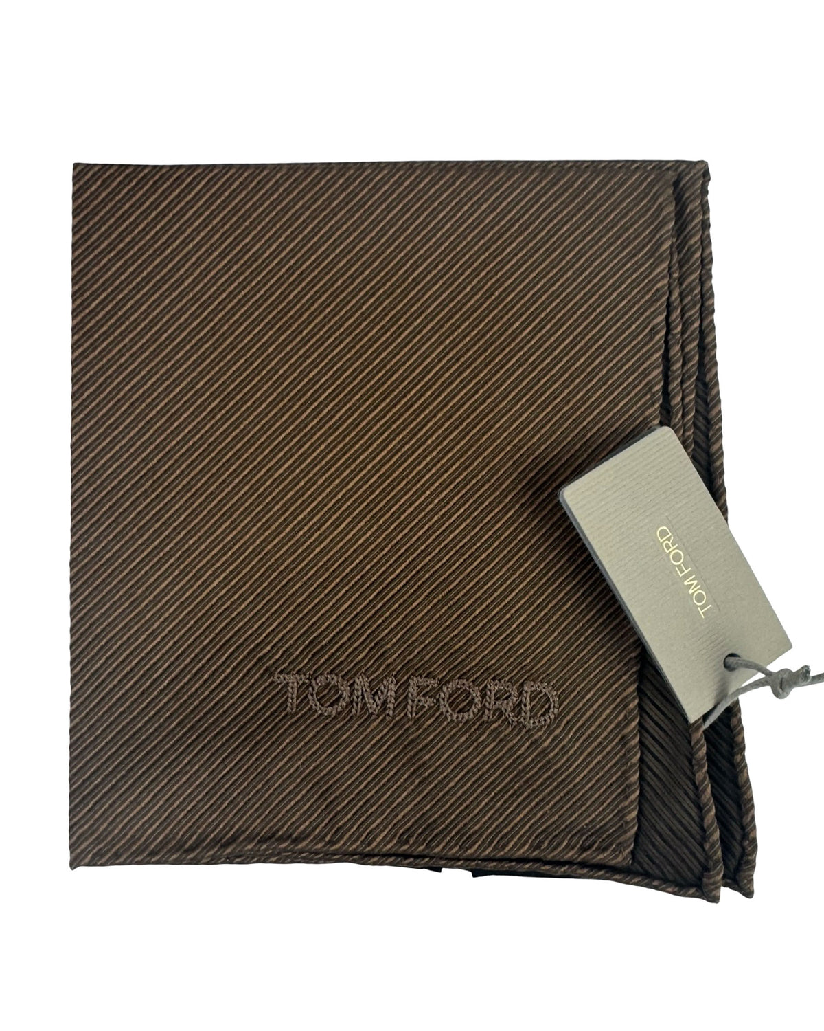 Tom Ford Silk Pocket Square Brown