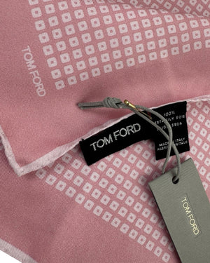 Tom Ford Silk Pocket Square Pink Geometric