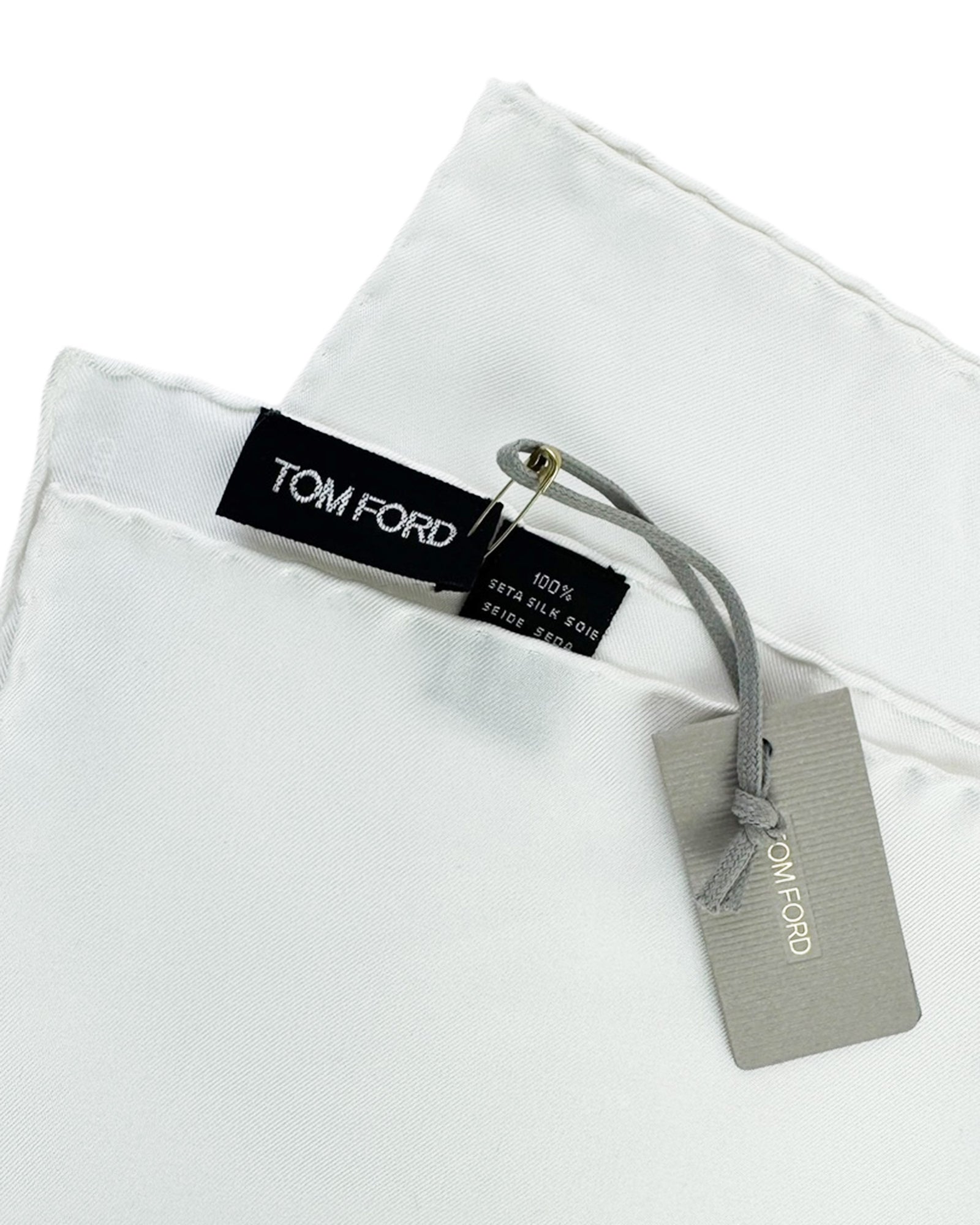 Tom Ford Pocket Square White Solid