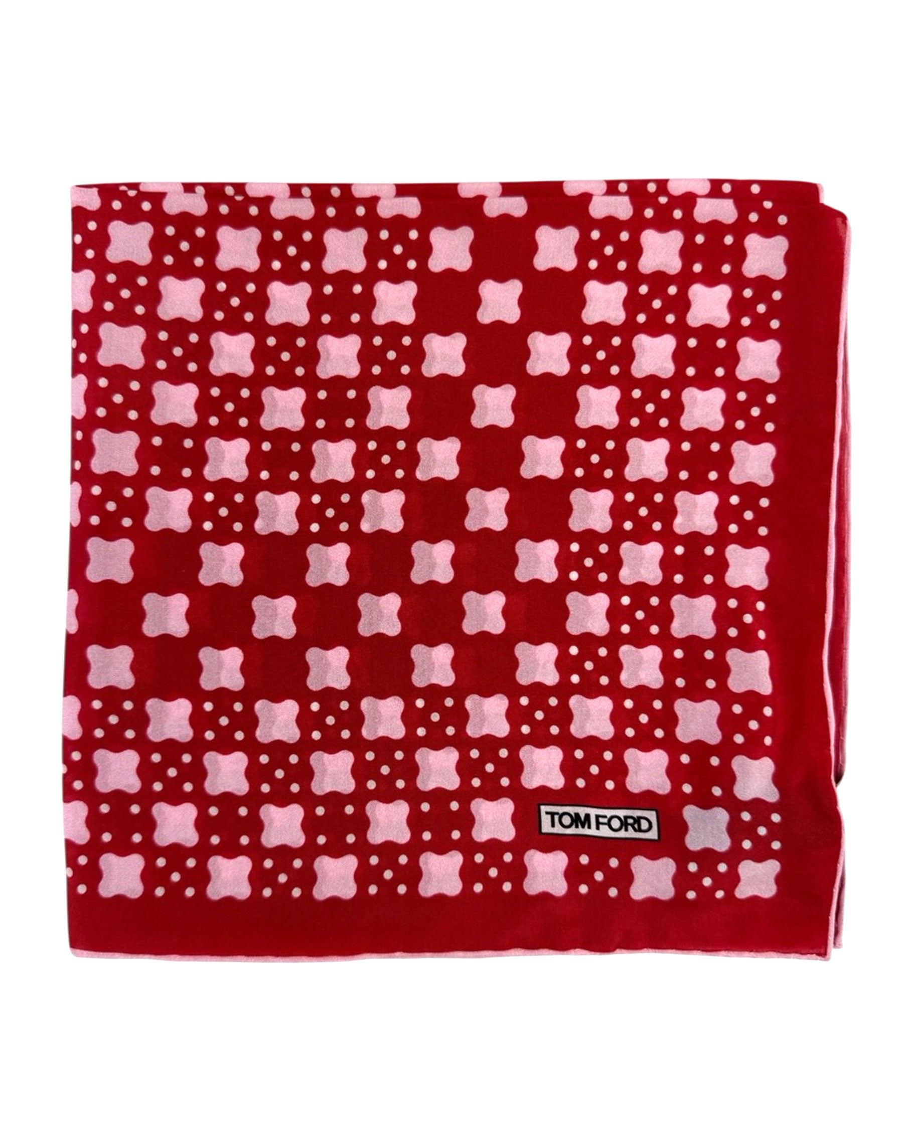 Tom Ford Silk Pocket Square Red Pink Design