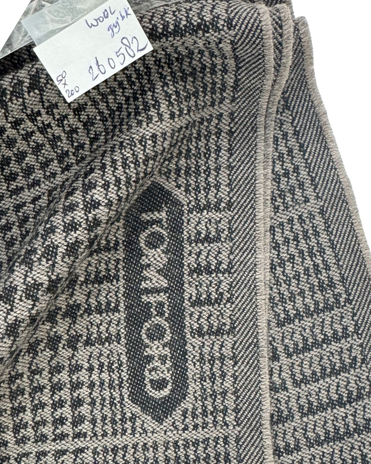 Tom Ford Wool Scarf Glen Check Gray