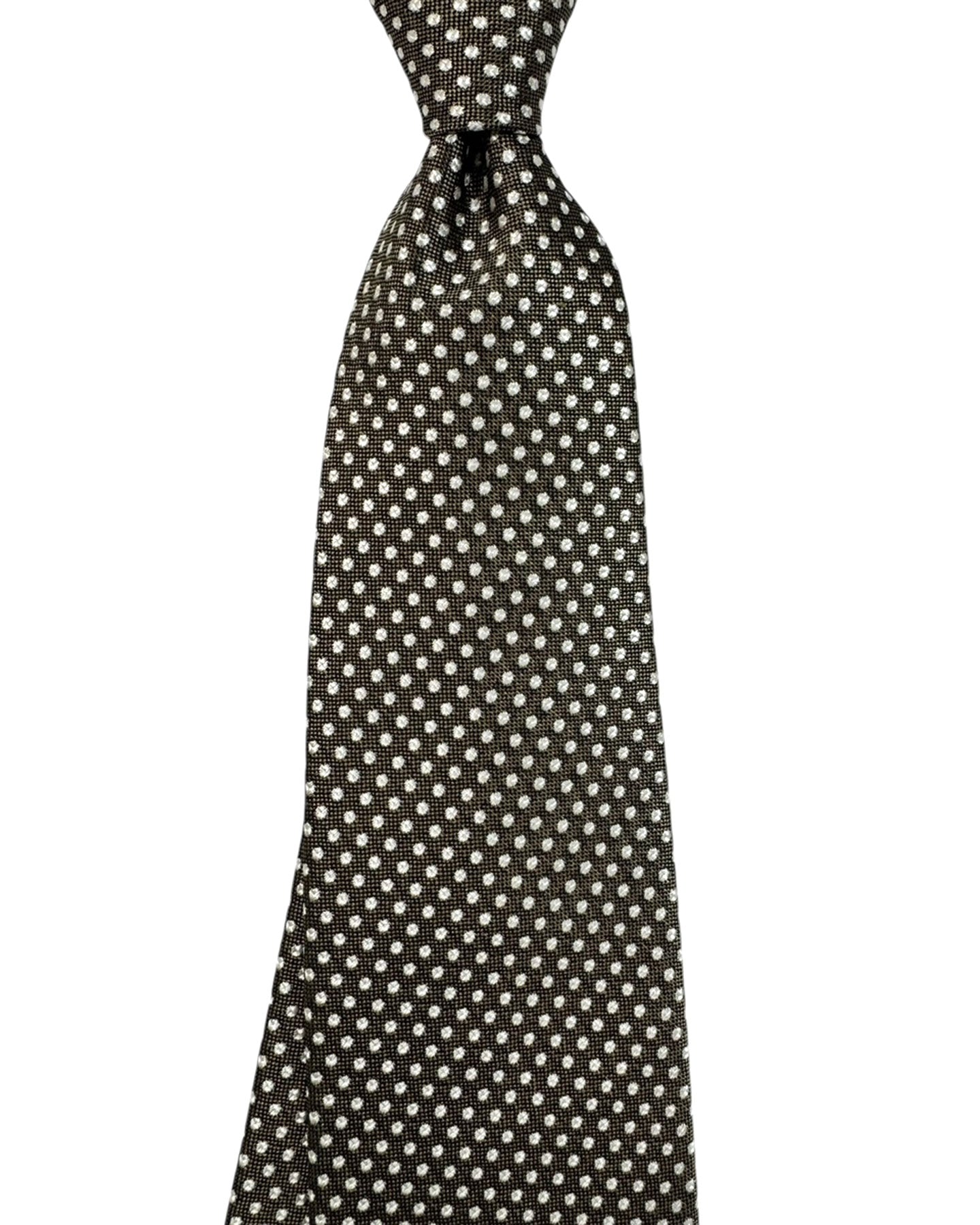Tom Ford Tie Olive Silver Dots