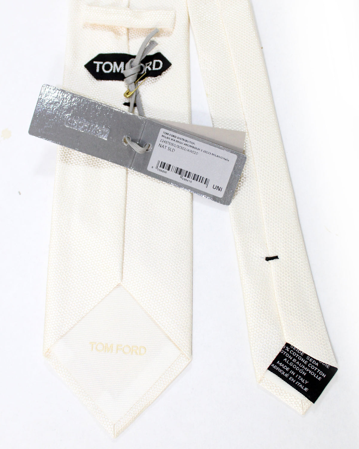Tom Ford Tie Solid White Pattern