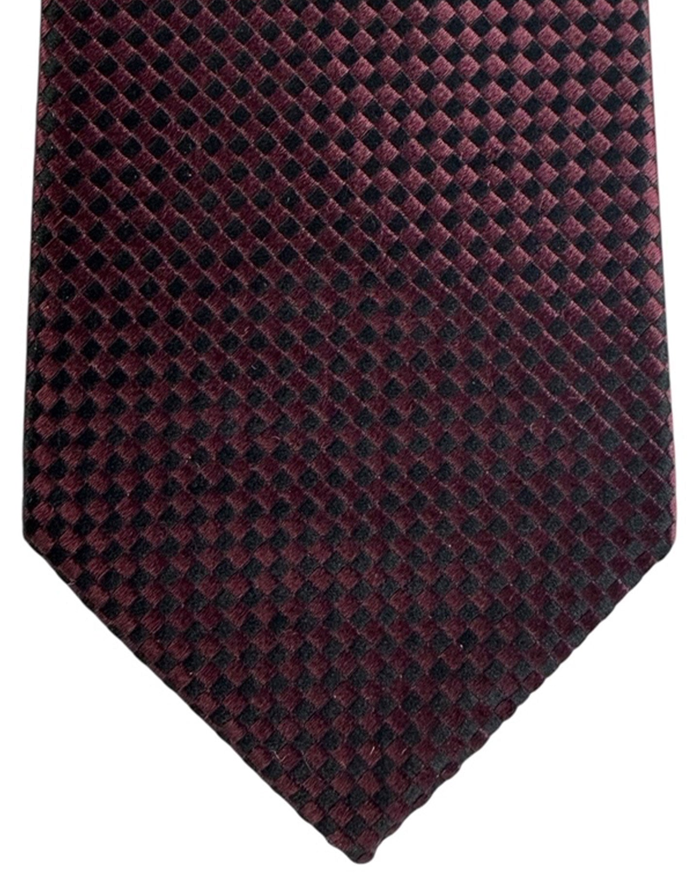 Tom Ford Tie Maroon Black - Wide Necktie