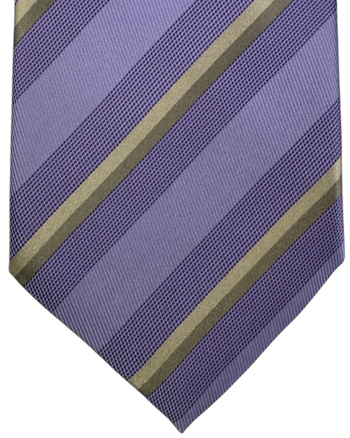 Valextra Tie Lilac Stripes - Wide Necktie