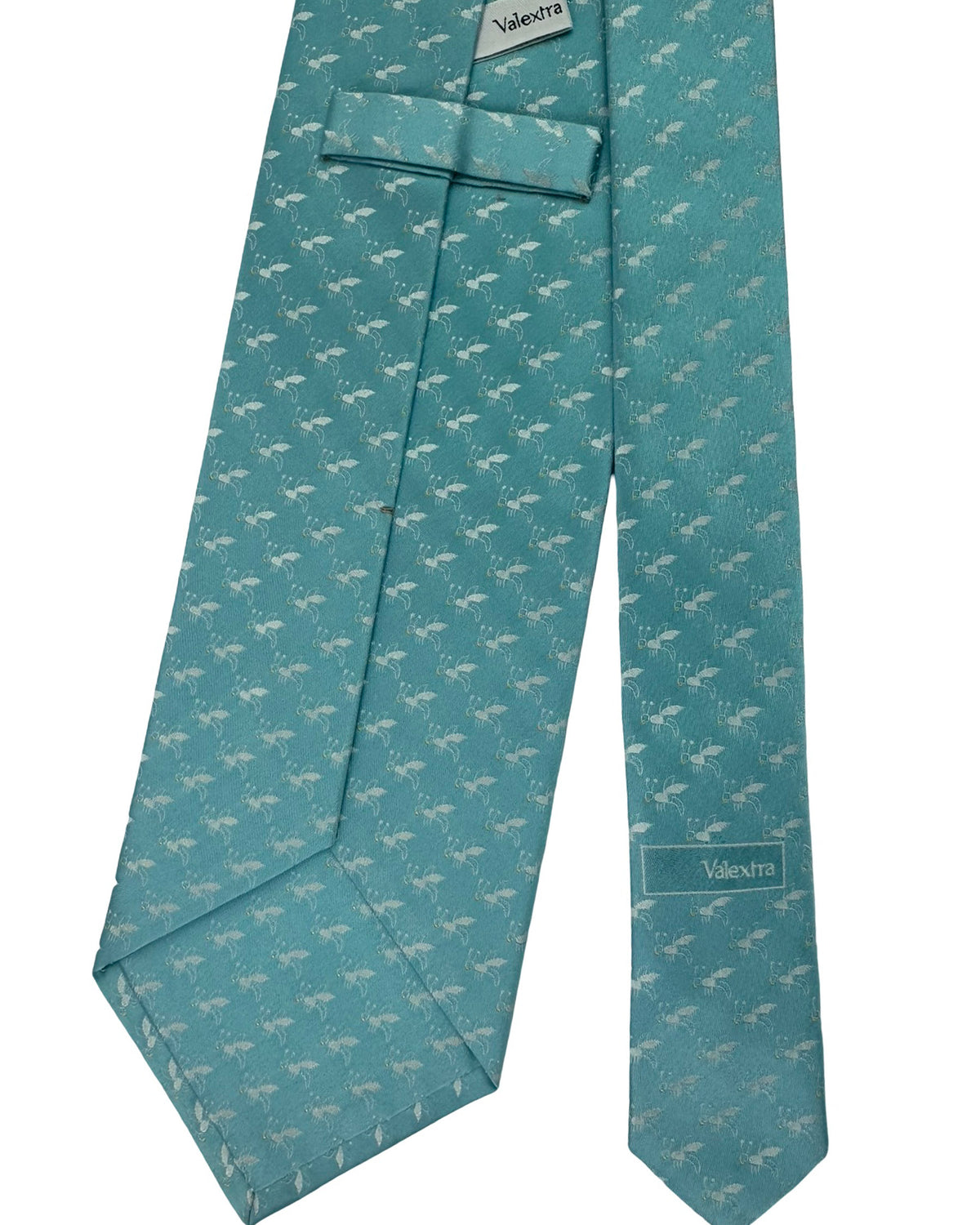Valextra Silk Blue Bee Novelty Design - Wide Novelty Necktie FINAL SALE