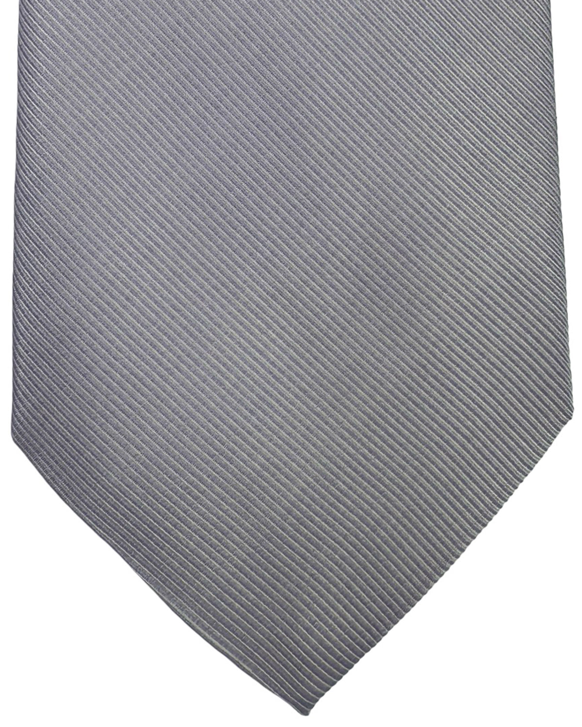 Valextra Silk Tie Lilac Gray Grosgrain - Wide Necktie