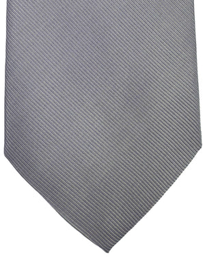 Valextra Silk Tie Lilac Gray Grosgrain - Wide Necktie