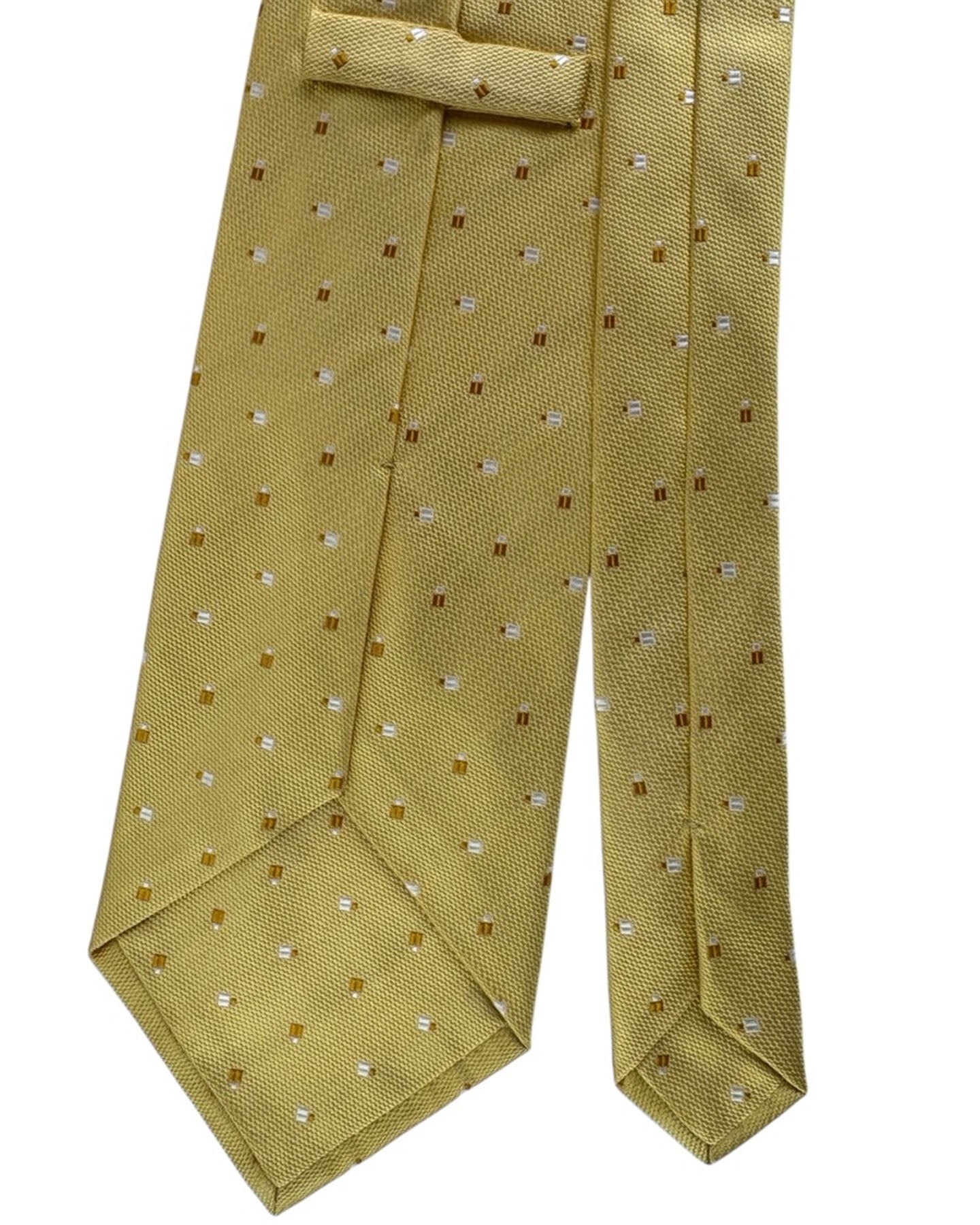 Valextra Silk Tie Yellow Beer Mug Novelty - Wide Necktie