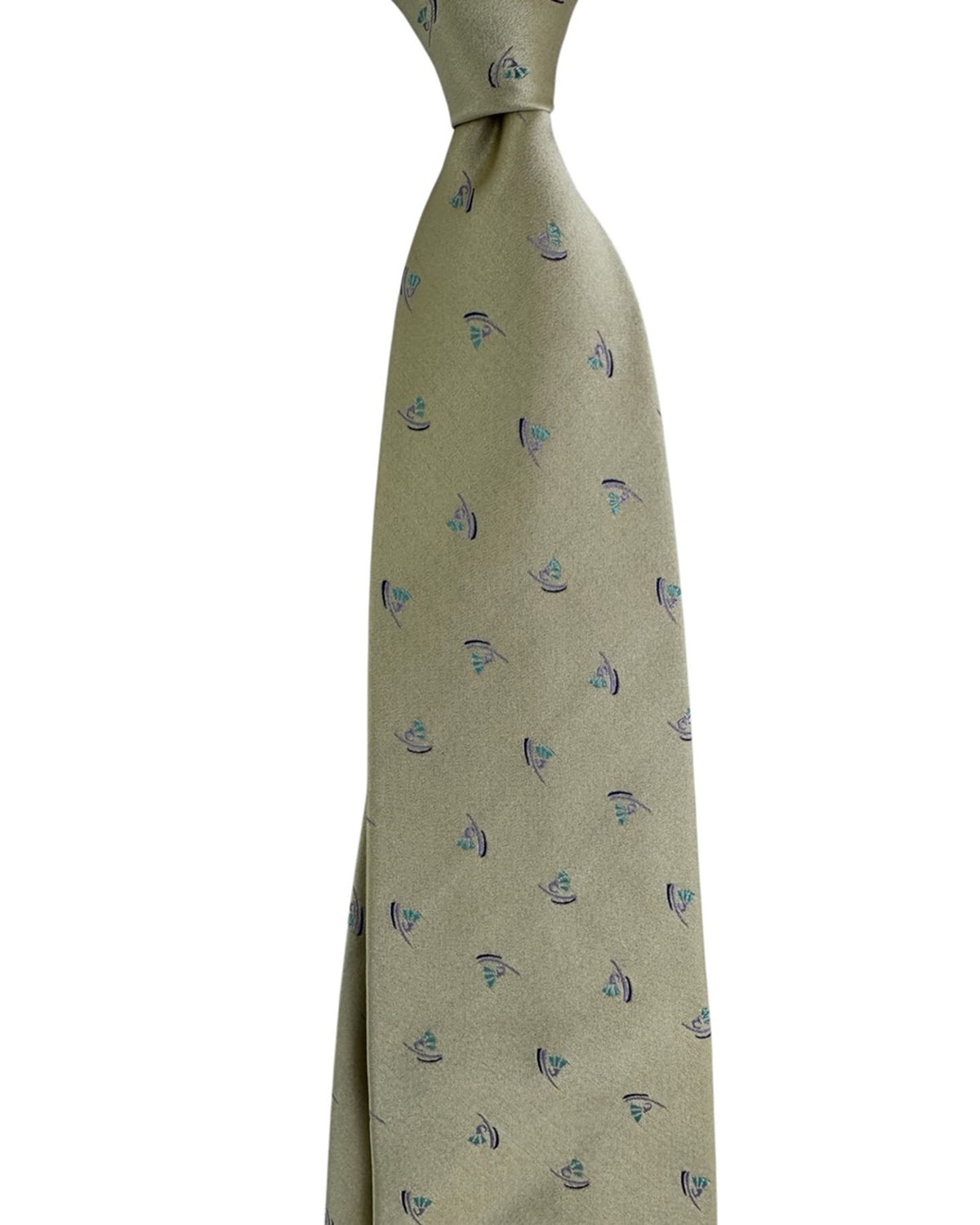 Valextra Silk Tie Beige Design - Wide Necktie FINAL SALE