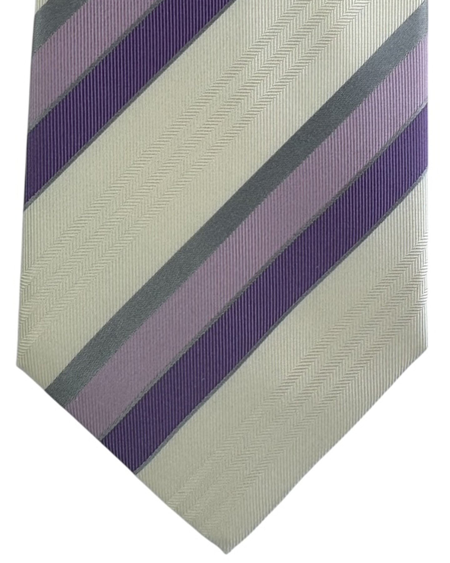 Purple Gray White Tie