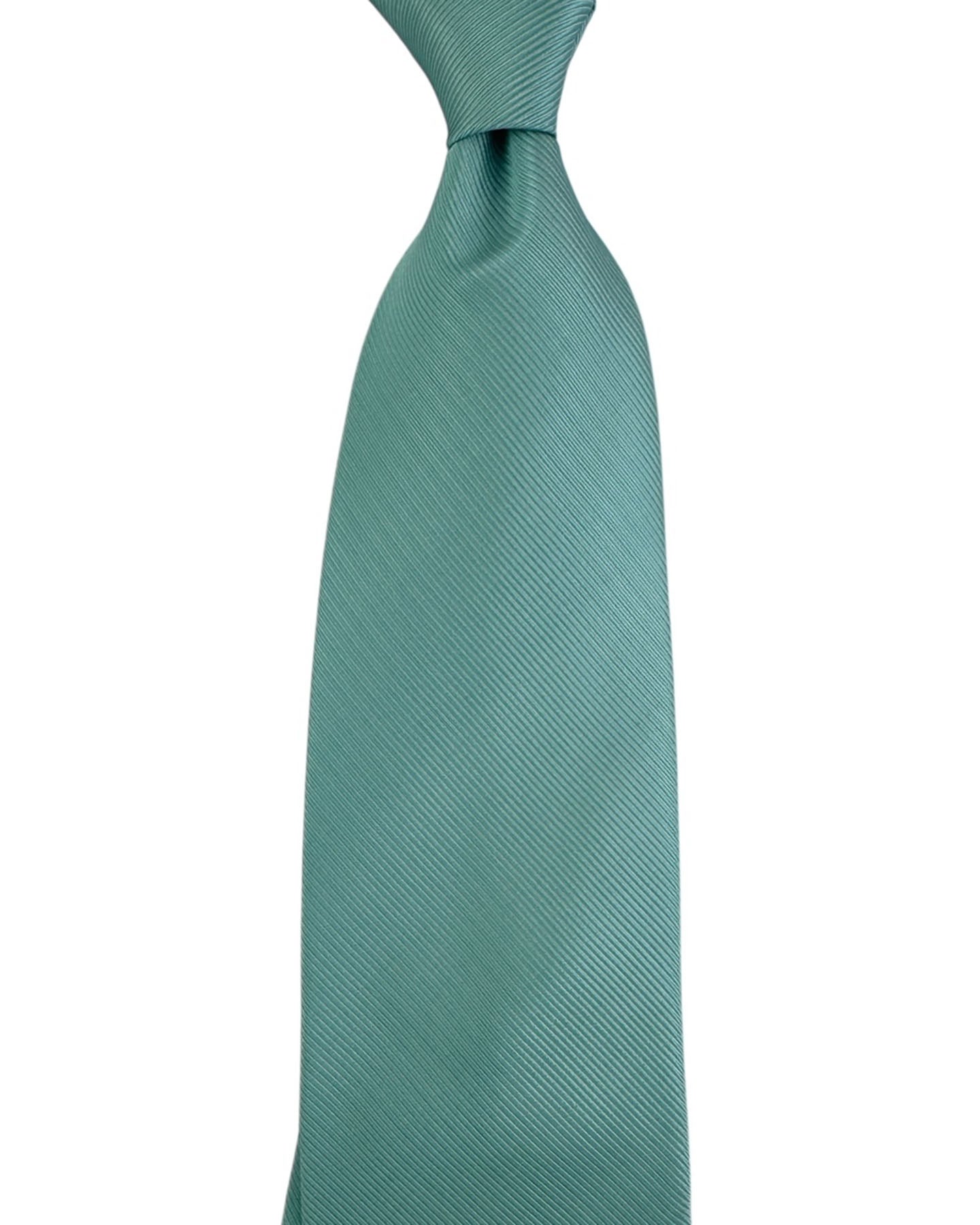 Valextra Silk Tie Solid Teal - Wide Necktie