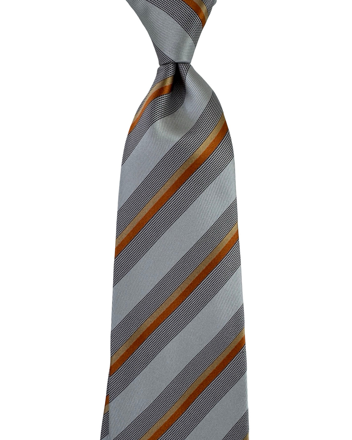 Valextra Silk Tie Gray Stripes - Wide Necktie