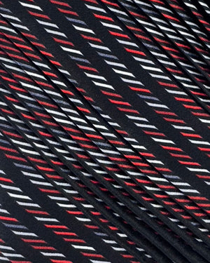 Vitaliano Pancaldi Pleated Silk Tie Black Gray Bordeaux