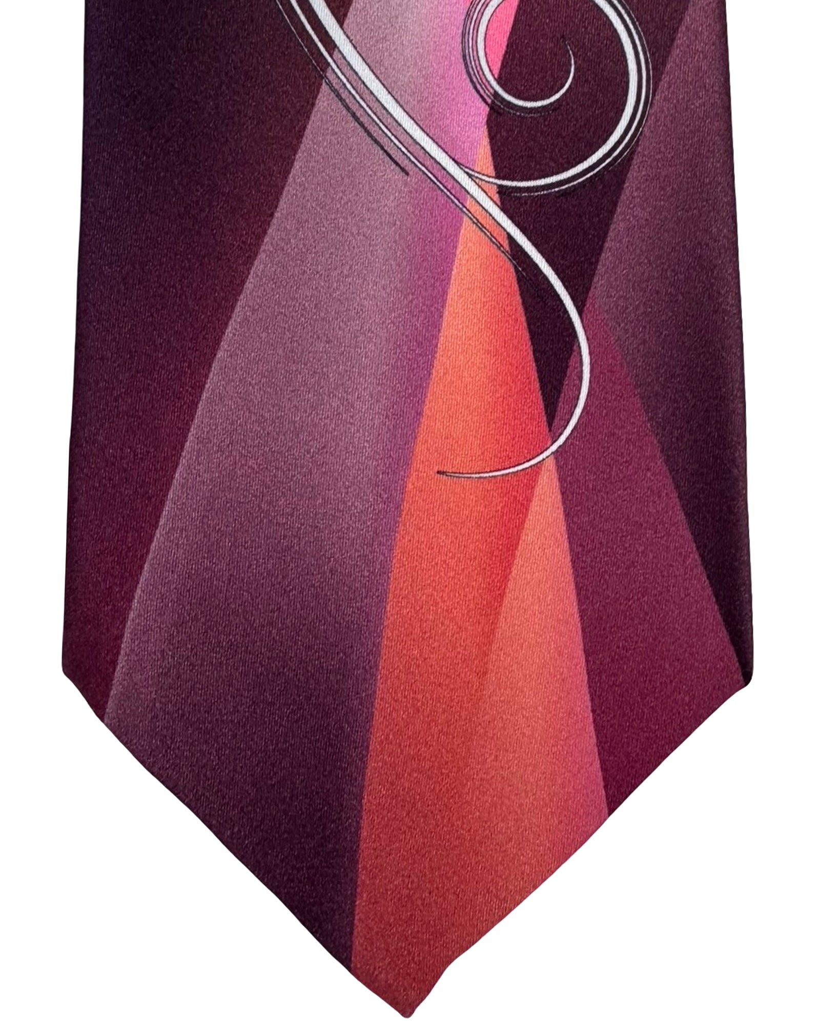 Vitaliano Pancaldi Tie Maroon Red Pink Silver