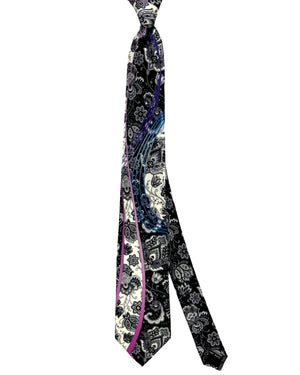 Pancaldi Tie Black Gray Ornamental