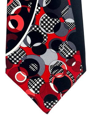 Pancaldi Silk Tie Black Gray Patterned Dots