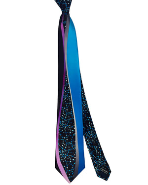 Vitaliano Pancaldi Tie Blue Purple Swirl & Dots