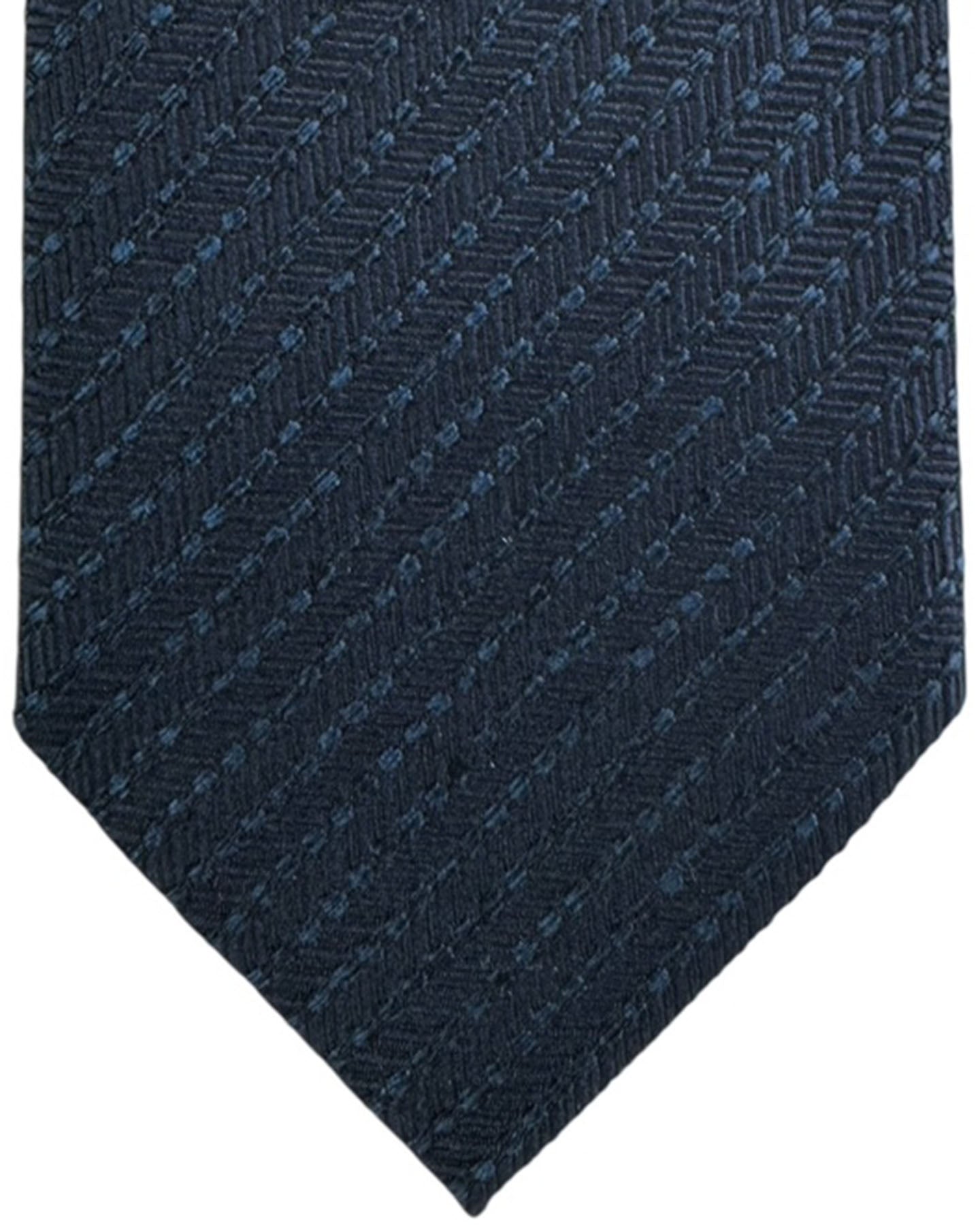 Ermenegildo Zegna Tie Dark Blue With Subtle Texture
