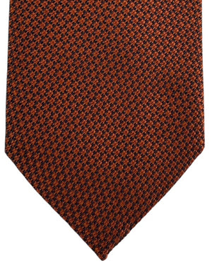 Ermenegildo Zegna Tie Rust Brown And Navy Houndstooth