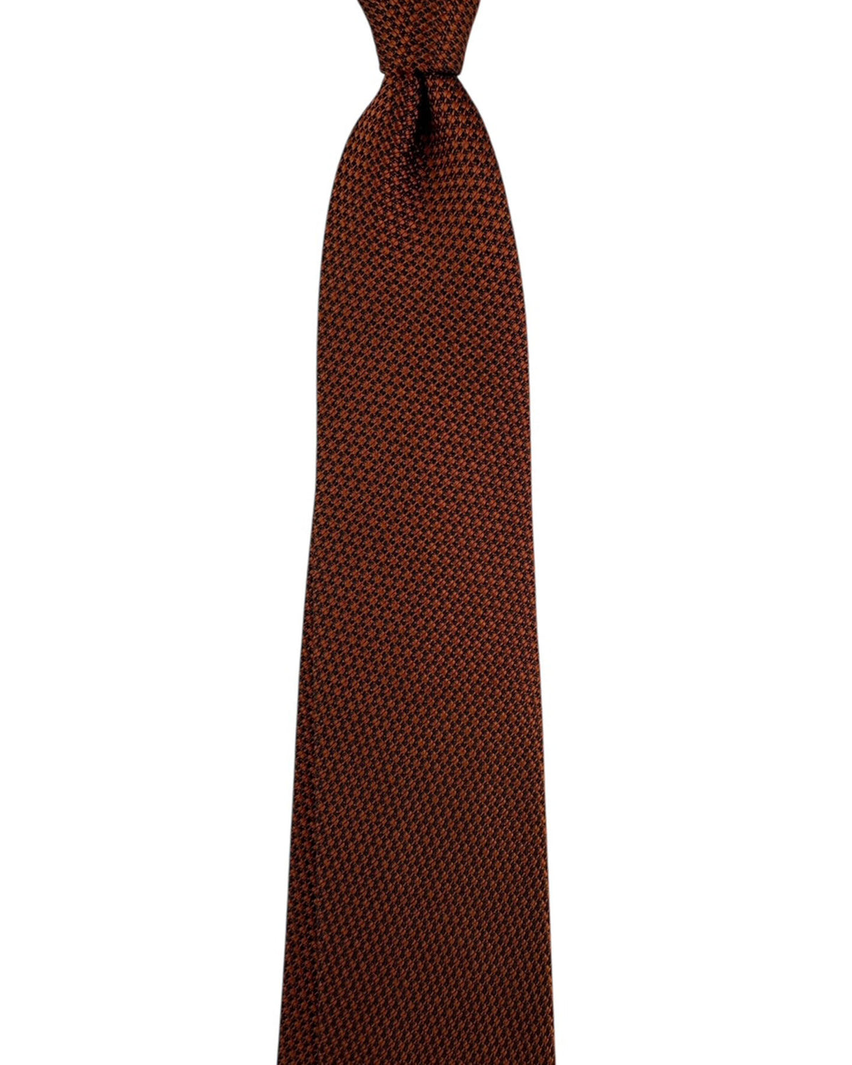 Ermenegildo Zegna Tie Rust Brown And Navy Houndstooth