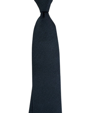 Ermenegildo Zegna Tie Midnight Blue With Tonal Textured Weave