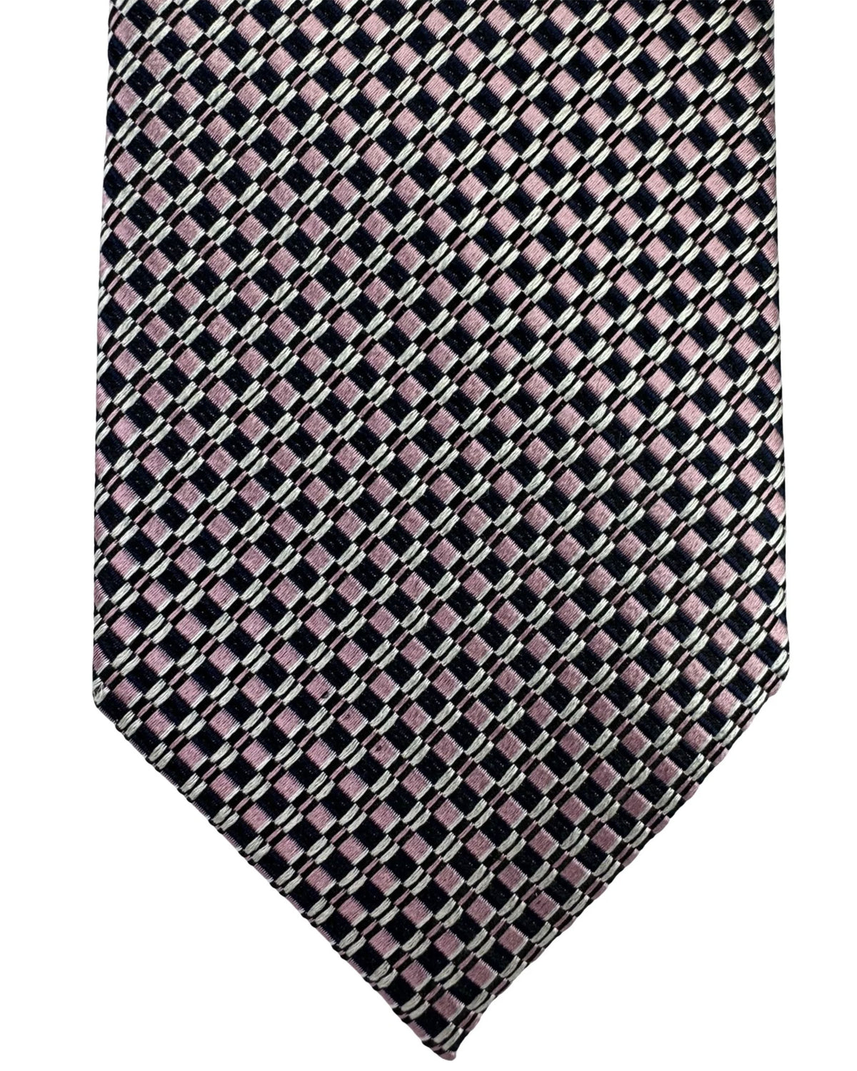 Ermenegildo Zegna Tie Dark Blue Pink Pattern