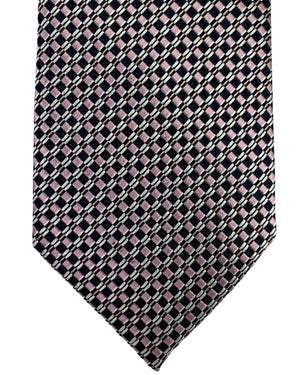 Ermenegildo Zegna Tie Dark Blue Pink Pattern