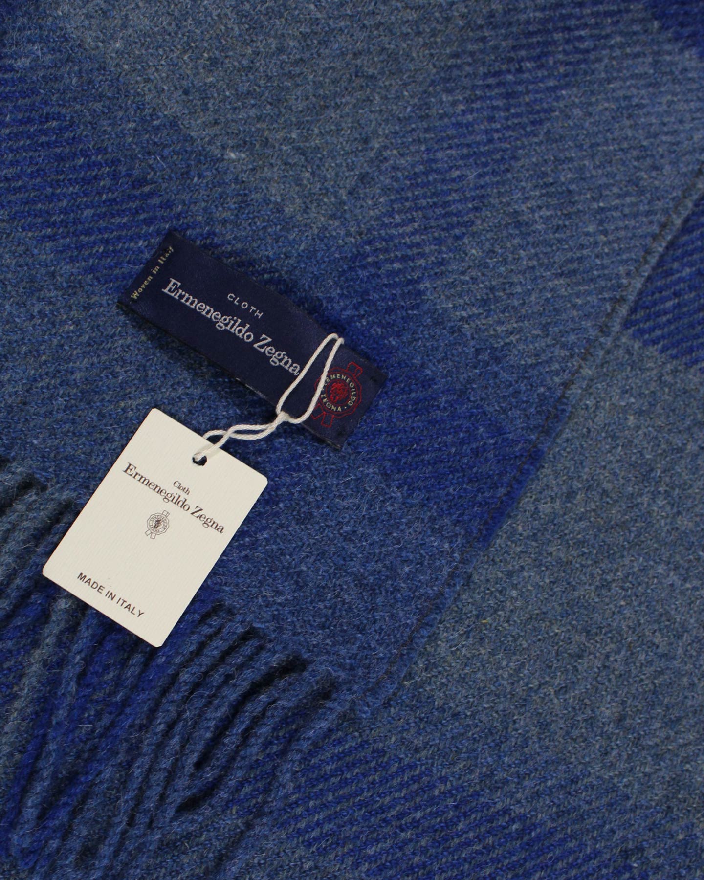 Royal Blue Gray Plaid Throw