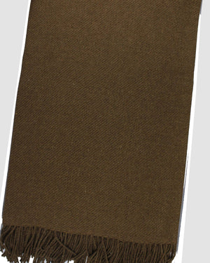 Ermenegildo Zegna Wool-Cashmere Throw Blanket Brown SALE
