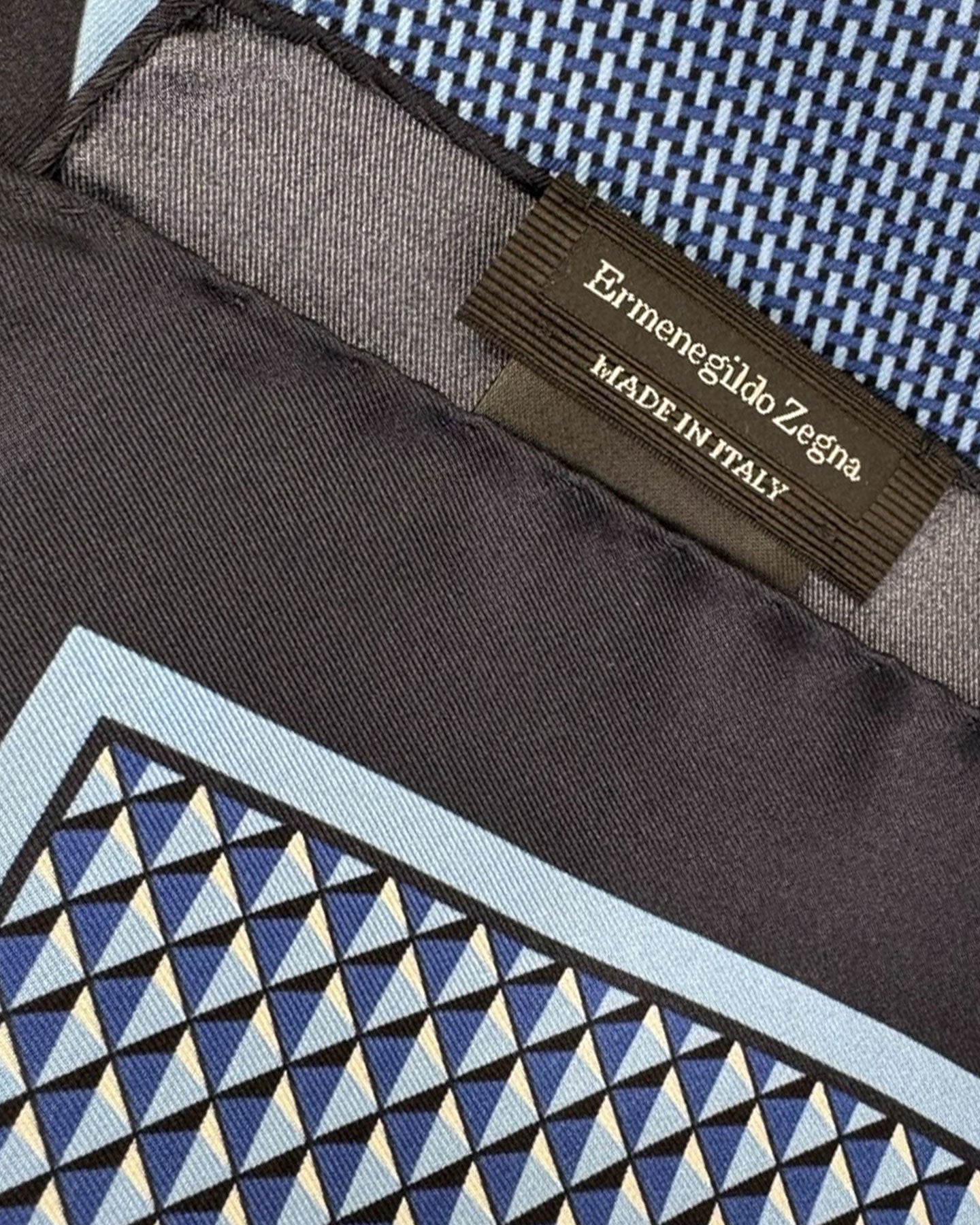 Ermenegildo Zegna Pocket Square Metal Blue Gray