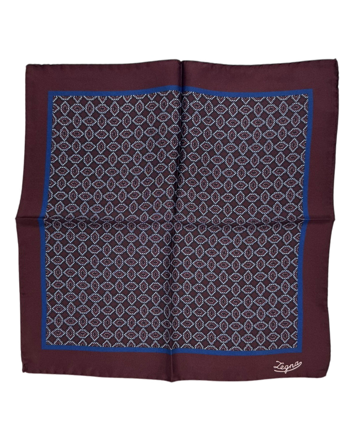 Ermenegildo Zegna Silk Pocket Square Maroon Design
