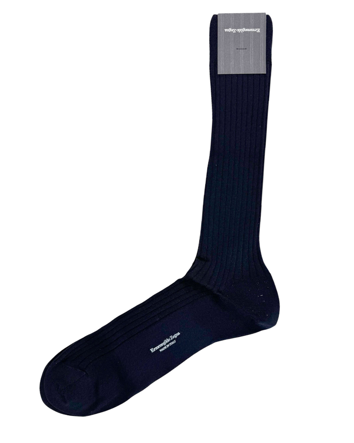 Ermenegildo Zegna Wool Socks Navy Solid Ribbed - Mid Calf EU 41 / US 9 SALE