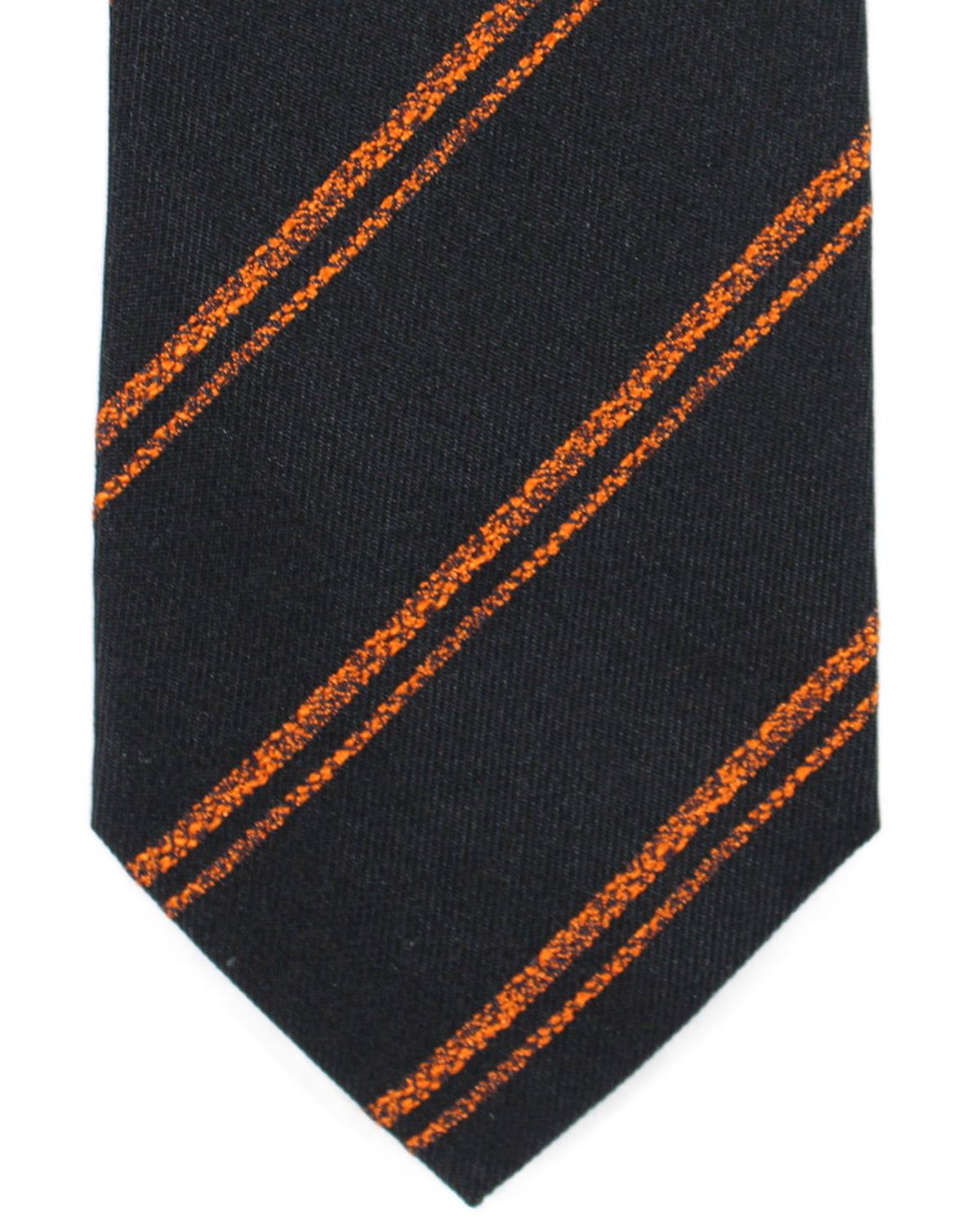 Ermenegildo Zegna Tie Black Brown Stripes Skinny Cut