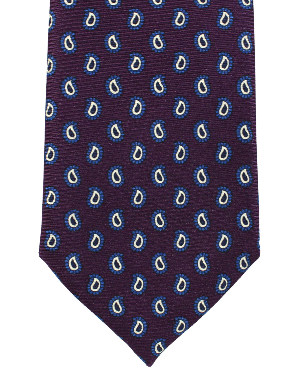 Ermenegildo Zegna Tie Maroon Navy Paisley Narrow Cut