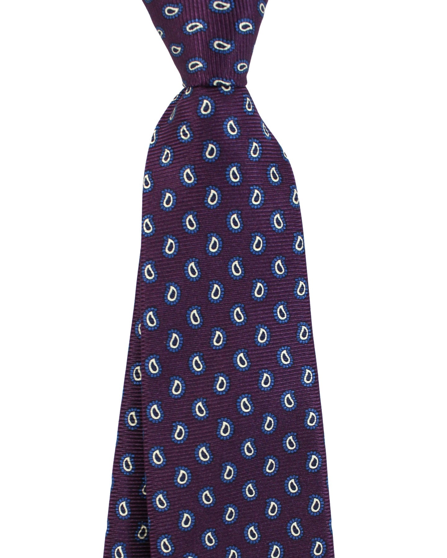Ermenegildo Zegna Tie Maroon Navy Paisley Narrow Cut