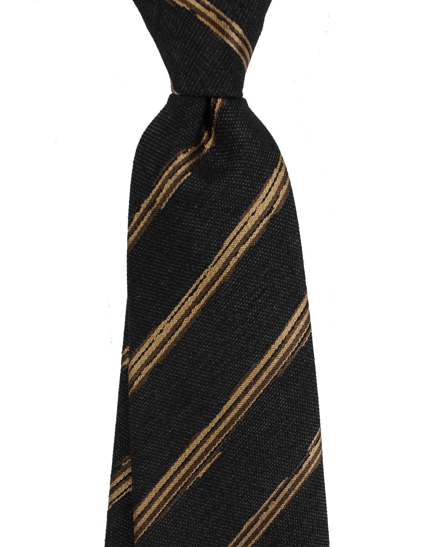 Ermenegildo Zegna Tie Black Brown Stripes