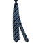 Ermenegildo Zegna Silk Tie Navy Blue Stripes - Hand Made in Italy