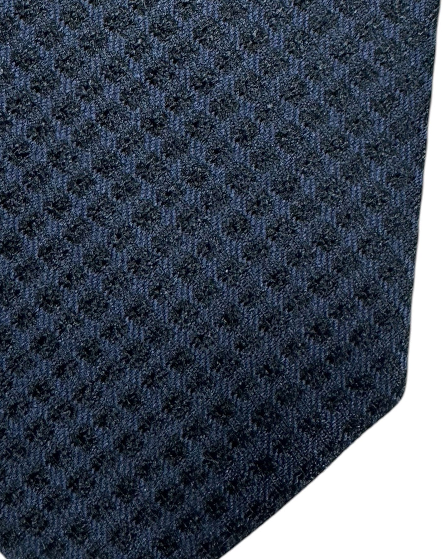 Ermenegildo Zegna silk Tie Midnight Blue Design - Narrow Necktie