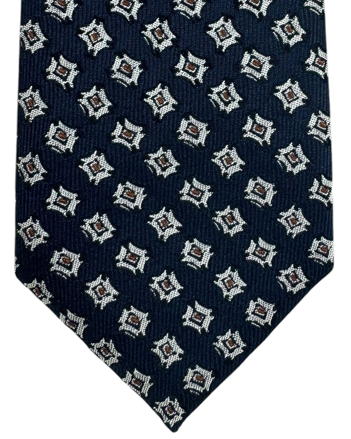 Ermenegildo Zegna Tie Midnight Blue Brown Silver SALE