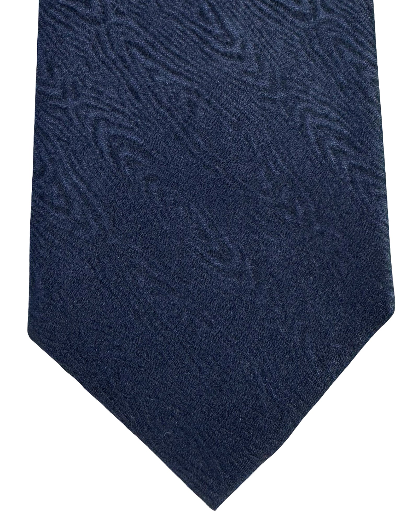 Ermenegildo Zegna Tie Black Gray Solid Tonal Swirly