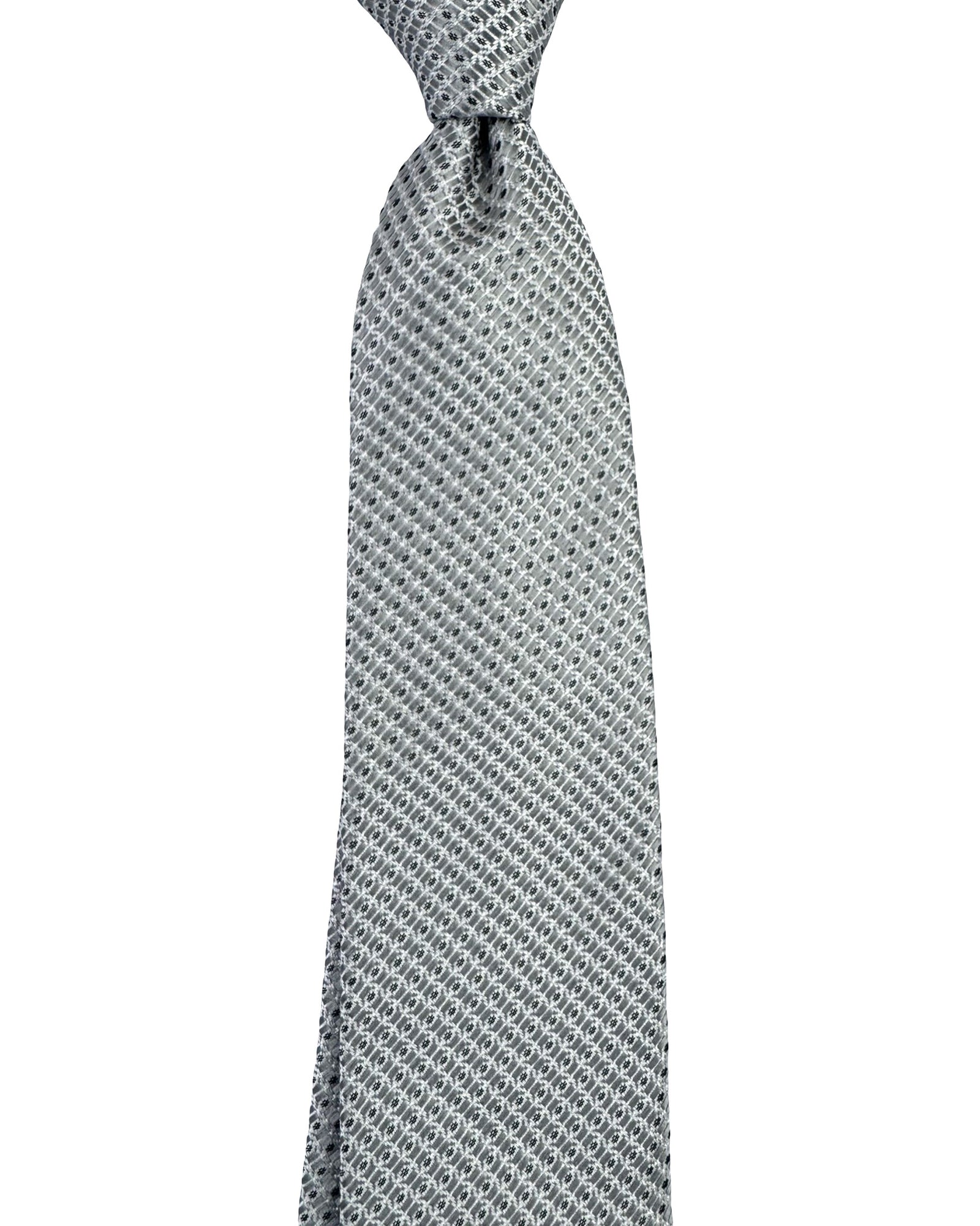 Ermenegildo Zegna Tie Gray Silver Pattern