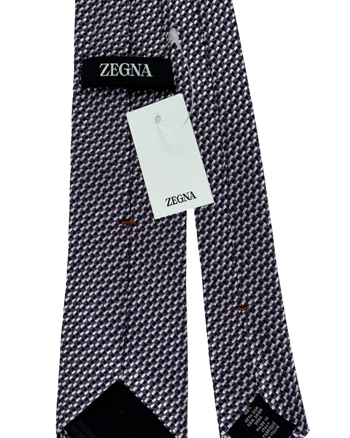 Ermenegildo Zegna Tie Purple Plum Silver - Narrow Cut