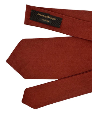 Zegna Tie Rust Brown Solid - XXX Couture - 2 Sided
