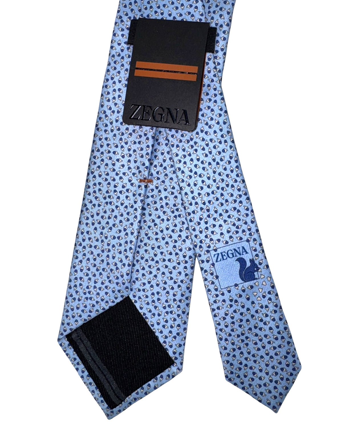 Ermenegildo Zegna Tie Blue Acorn Design Novelty