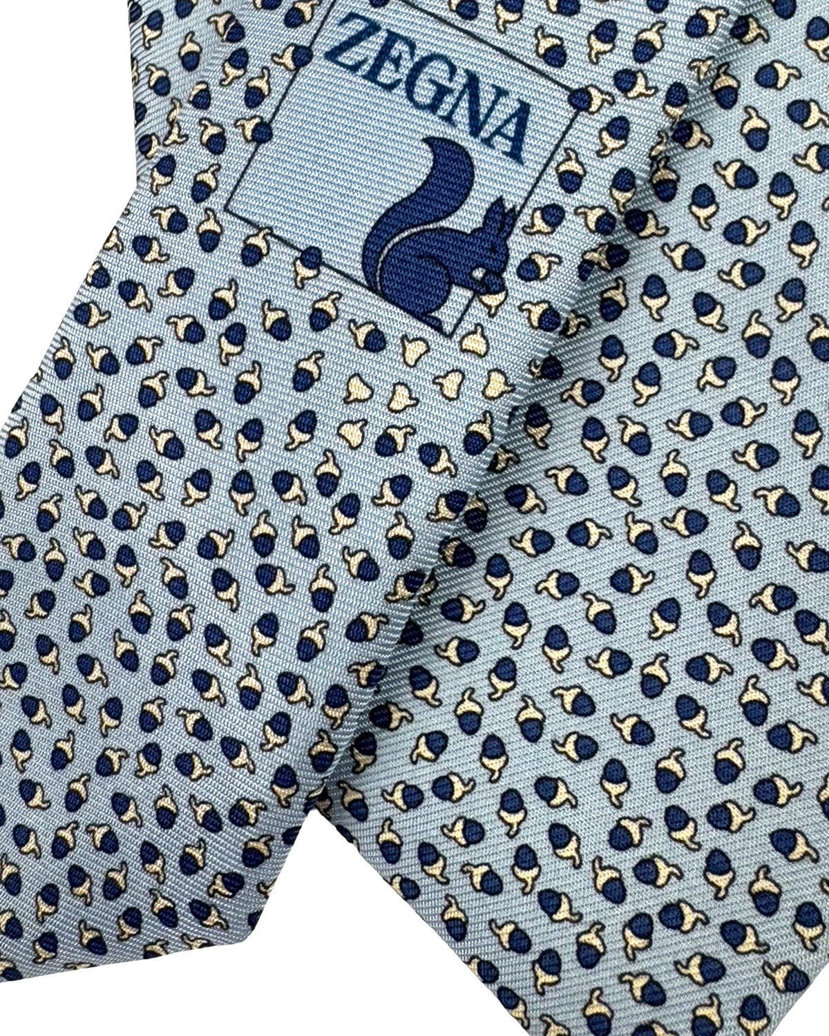 Zegna Tie Blue Acorn Design Novelty