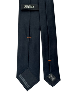 Ermenegildo Zegna Tie Solid Midnight Blue - Narrow Necktie