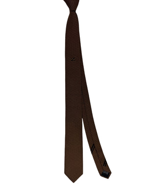 Ermenegildo Zegna Tie Brown Geometric Z 